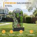 Metal Planter Box with Trellis & Privacy Screen, 79"x40"x11.8", Galvanized, Large