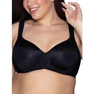 Vanity Fair Women's Medium Impact Sports Bras for Women, Breathable, Moisture Wicking, Padded Cups (40C, Underwire - Black)