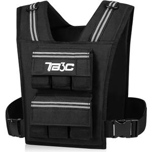 TB3C Adjustable Weighted Vest Men & Women, 30lbs with Reflective Stripe, Workout Vest for Home Gym, Cardio, Strength Training & Weight Loss