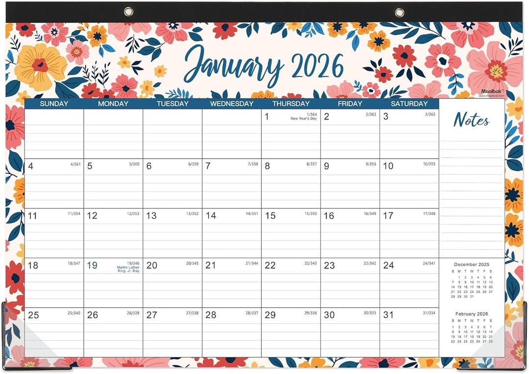 2026 Desk Calendar - Jan 2026 - Dec 2026, Large Monthly Desk Calendar 12 Months, 17" x 12", Desk Pad, Large Ruled Blocks, To-do List & Notes, Best Desk/Wall Calendar 2026 for Planning or Organizing