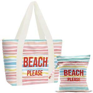 2 x Beach Bag, Travel Beach Bags for Women, Waterproof Sandproof Wet Bag (Rainbow)