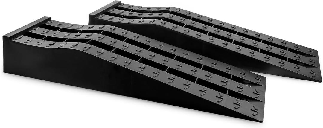 HOXWELL Portable Car Ramps for Oil Changes High Lift, Heavy Duty Low Profile Car Ramps for Jack Support, Vehicle Ramps for Garage, 31.5''x8.1''x4.9'', GVW 10000 LBS, 2PCS