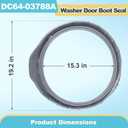DC64-03788A Washer Door Diaphragm, Washer Door Boot Seal For Samsung Washer,Door Gasket Replacement Part 4959290 AP6884238 PS12720638 EAP12720638