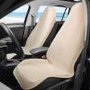 Waterproof Car Seat Cover Full Sets Interior Sets Universal Fits Car Sweat Towel for Trucks SUV Van Car Seat Protector Beige Protector Cloth Seats Pack of 3