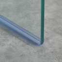 Frameless Shower Door Bottom Seal for 3/8" (10mm) Thick Glass, 36" Long, Clear Vinyl, No Adhesive Required, Stops Leaks (Clean)