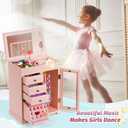 Miratino Musical Jewelry Box for Girls, Kids Jewelry Box with Spinning Dancer, 5 Layer Large Wooden Music Jewelry Boxes & Organizers Gifts for Little Girl Toddler Christmas Birthday(Pink)