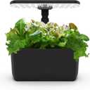 AeroGarden Harvest Lite in Black, Soil-Free Indoor Hydroponic Garden with LED Grow Light for Year-Round Gardening of up to 6 Herbs and Vegetables