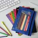 YoeeJob Binder Pouches for 3 Ring Binder, Pencil Pouch Pen Holder Case with Clear Window, Zipper Stationery Bag for School Class Office,24 Pack, Blue
