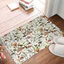 Mushroom Bath Mat, Bathroom Rug, Washable Microfiber Soft Doormats Shower Mat, Mushroom Home Decor Non-Slip Super Absorbent