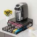 Coffee Pod Holder For Counter, 3 Pull-Out 72 K-Cup Holder Drawer, Wooden Cafe Pods Storage Organizer with Sliding Drawers for Coffee Station, Home, Kitchen, Office, Dorm (Black)