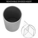 2 x iDesign Fluted 4-Piece Bathroom Accessories Set for Vanity Countertop - Gray/Clear