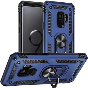 Aozuoton for Samsung Galaxy S9 Case, Military Grade 16ft. Drop Tested Ring Shockproof Protective Phone Case for Samsung Galaxy S9, Blue