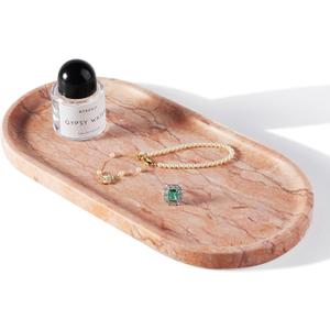 Koville Norway Natural Marble Tray, 12"x6" Vanity Decorative Tray for Countertop, Catchall Tray for Perfume, Candles, Jewelry Dish