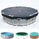 10 Ft Pool Cover, Quick Installation and Removal Above Ground Pool Cover, One-Piece Round Pool Cover, Waterproof, Preventing Waterlogging, UV and Weather Resistant Solar Swimming Pool Cover Black