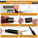 3 Sets Underground Wire Splice Kit for 14/3 to 8/3 Range Direct Burial UF Wire,600 Volts Maximum Waterproof Direct Burial Splice Kit with Connector and Heat Shrink Tubing for Electrical Cable