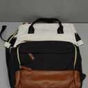 LOVEVOOK Laptop Backpack for Women, 18 Inch Work Business Backpacks Purse With Large Capacity, Waterproof Nurse Bag College Bookbag for School, Waterproof Casual Daypack for Travel (Beige-Black)