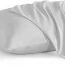 Pillowcase 16 x 22 Inch, Egyptian Cotton Set of 2 Pillowcase Zipper Closure 600 Thread Count Count - Travel 16x22 Zipper, Silver Solid