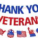 2 x Thank You Veterans Banner Happy Veterans Day Decorations American Patriotic Military Army Soldier Memorial Day Theme Dcor Remember and Honor Veterans Party Supplies
