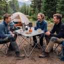 Byliable Camping Square Folding Table, Portable Aluminum Table, Titanium, 25.3" L x 25.3" W x 23.6" H