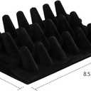 Foraineam 2 Pack Finger Ring Display Black Velvet 18 Slot Jewelry Counter Showcase Storage Organizer Holder