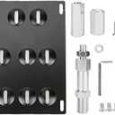 Tow Hook License Plate Mount, Car Front Bumper Tow Hook License Plate Mount Bracket 8 Holes Adjustable Holder