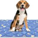 Bubble bear Dog Crate Mat - Ultra Soft, Washable & Anti-Slip Kennel Pad for Small/Medium/Large Dogs, Dark-Hued to Hide Stains (36"x23") (Blue)