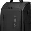 Rolling Backpack Waterproof Commuter Backpack with Wheels for Business, Laptop Compartment for 15.6-Inch Laptop, Wheeled Carry-On Bag for Adults (Black)