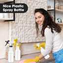 Eccliy 12 Pcs 16 Oz Plastic Spray Bottle, Adjustable Empty Reusable Sprayer for Cleaning, Planting, Water, Bathroom and Kitchen, BBQ, Commercial and Residential (Original,Black,Yellow)