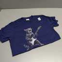 Funny Cat Playing Guitar Rock and Roll Gifts Men Women Kid T-Shirt Size M