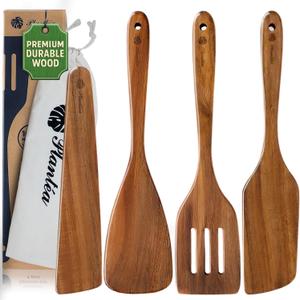 Wooden Spatula Set of 4  Acacia Wood Spatula for Cooking, Wooden Spatula for Cooking, Wood Spatula Set for Nonstick Cookware