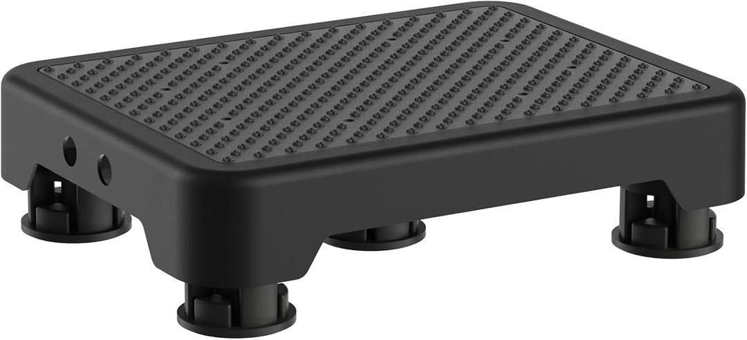 Ronlap One Step Stools for Adults, Portable Safety Step Platform for Seniors Small Plastic Bedside Step Stool Mobility Wide Step Stools Elderly Assistance for Shower Bed Car Stair Outdoor, Black-Black