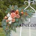 Faux Flower Swag Set of 2 for Wedding Welcome Signs Floral Swag Wedding Reception Ceremony Signs Decor (Terracotta)
