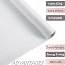 White Total Blackout Window Film, Static Cling Blackout Window Clings, 100% Light Blocking Film, Room Darkening Window Cover for Privacy Day Sleep Sun Blocking 23.6x78.7 inches
