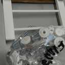 Dog Gate - 18"-45" Adjustable Extra Wide Metal Baby Gate to Step Over, 10" Tall Small Pet Gate with 3 Extension Kits, Pressure Mounted for Doorways & Stairs (White)