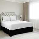 Premium King Size Bedskirt 800TC 100% Egyptian Cotton Black Bed Skirt King Size 16" Drop Length, Tailored Fit, Elegant Pleated Style - Black (King - 16" Drop)