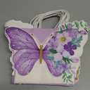 MotiMind 24 Pcs Butterfly Party Favor Bags with Handles Pink Purple Butterfly with Flower Goodies Gift Paper Treat Candy Bags for Birthday Party Bridal Showers Supplies