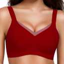 Gailife Crossover Bras for Women No Underwire Wireless Bralettes Seamless Supportive T Shirt Everyday Bras (Small, Wine)