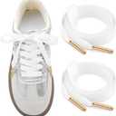 Satin Shoe Laces for Sneakers: 2 Pairs 1 CM Wide Silk Ribbon Shoelaces