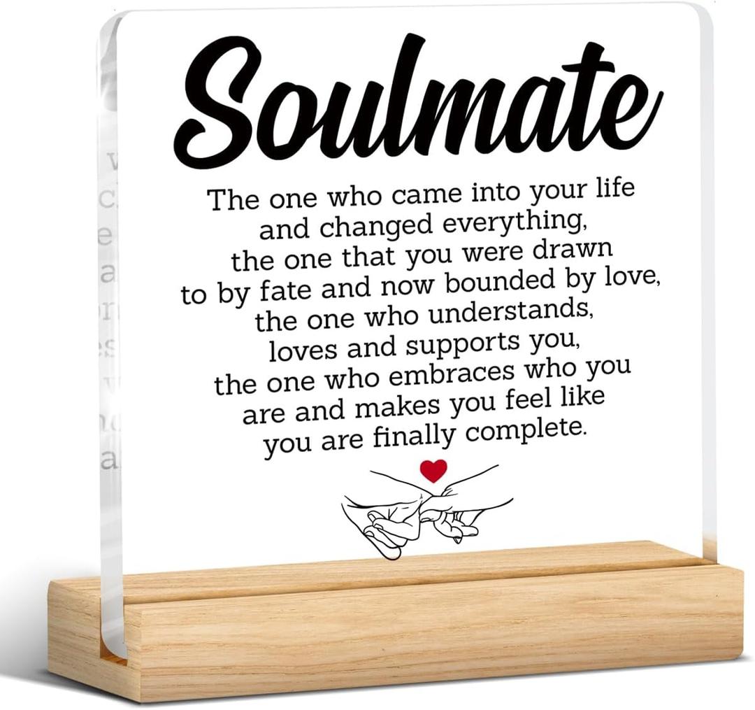 Couple Gifts, Anniversary Valentines Day Gifts for Her Him Wife Husband Girlfriend Boyfriend, Soulmate Desk Sign