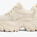 K KIP WOK Chunky Sneakers for Women Fashion Platform White Leather Casual Dad Shoes Comfortable Wedge Walking Sport Sneakers