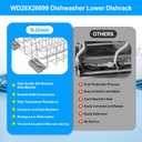 UPGRADED WD28X26099 Dishwasher Lower Rack Compatible with GE Dishwasher Rack Replacement Parts with Wheel, WD28X26099 WD28X34744 304 Stainless Steel GE Dishwasher Lower Rack Part and Silverware Basket