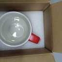 20 Ounces Extra Large Coffee Mug, M007 Plain Tall Big Ceramic Latte Milk Tea Cup with Handle for Dad Men Women, Christmas Red