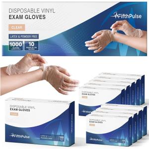1000 Vinyl Gloves Disposable and Latex Free - 3 Mil X Large Clear Vinyl Gloves - Medical Gloves for Hospitals, Medical Facilities, Ambulances, and First Aid Kits