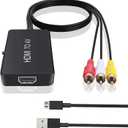 HDMI to RCA, HDMI to Older TV Adapter Compatible for Fire Stick, Roku, Apple TV, Xiaomi Mi Box, Android TV Box, DVD, Blu-ray Player ect.HDMI to AV Converter