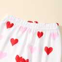 Baby Girl Valentine's Day Outfits Heart Print Romper+Flared Pants+Headband Infant Clothes 0-18 Months (Daddy's Little Valentine-pink)