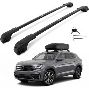 350 lbs Aluminum Roof Rack Cross Bars Fit for VW Tiguan 2018-2026 (Not for Limited) and Taos 2022-2026, Lockable Crossbars Luggage Cargo Carrier, Long-Distance Travel, Rooftop Accessories