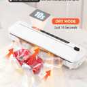 Vacuum Sealer Machine 75KPa Food with 6-in-1 Dry/Moist Modes & Digital Timer, Compact Lightweight Design, Built-in Cutter + 10 Bags (white)