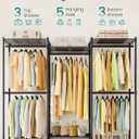 SONGMICS Heavy-Duty Clothes Rack, Garment Rack, Portable Closet, 68.7-Inch Wide Clothing Rack with Adjustable Mesh Shelves and Hanging Rails, Ink Black ULGR433B01, 68.7"L x 76"H