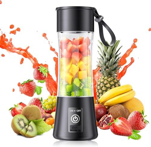 Cordless Mini Blender Make Smoothies & Shakes - Portable Blender with 380ML BPA-Free Travel Cup, USB Rechargeable, Easy to Clean, Suit in Gym/Office