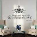 BATTOO As For Me And My House Wall Decal - Scripture Quote Vinyl - Bible Verse - Christian Art (Black, 50" W X 12.5" H)